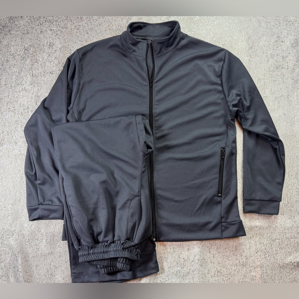 Women’s Slate Blue Athleisure Tracksuit Set Joggers + Zip Jacket M - Picture 3 of 13